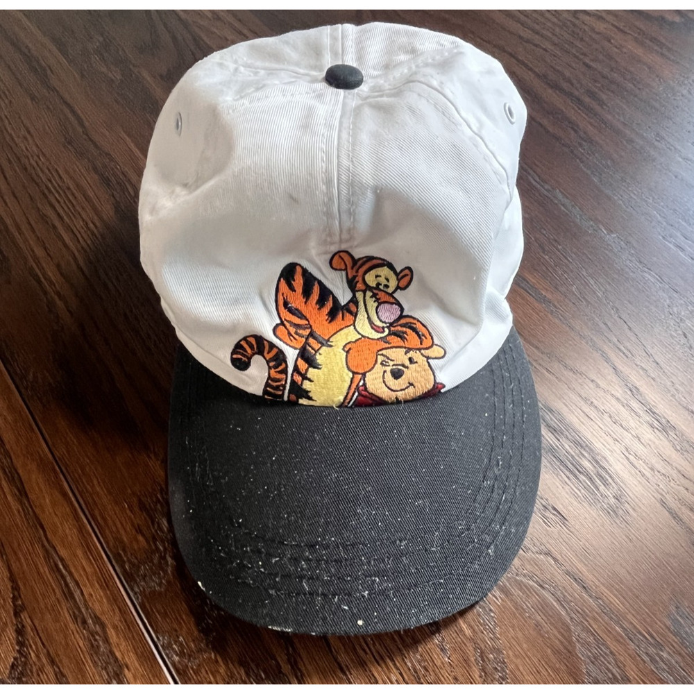 Vintage Winnie the Pooh & Tiger Kids Baseball Hat Theme Park Paint Splatter
